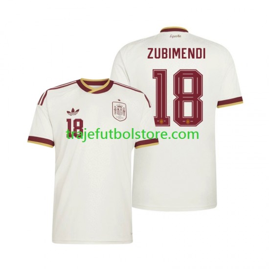 Camiseta 2ª España Martin Zubimendi 18 Hombre Copa Mundial 2026 Manga Corta