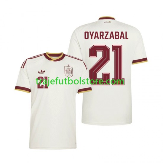 Camiseta 2ª España Mikel Oyarzabal 21 Hombre Copa Mundial 2026 Manga Corta