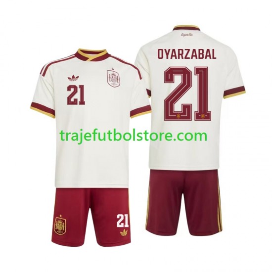 Camiseta 2ª España Mikel Oyarzabal 21 Niño Copa Mundial 2026 Manga Corta