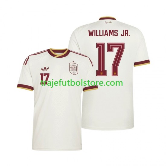 Camiseta 2ª España Nico Williams 17 Hombre Copa Mundial 2026 Manga Corta
