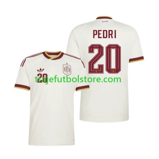 Camiseta 2ª España Pedri 20 Hombre Copa Mundial 2026 Manga Corta