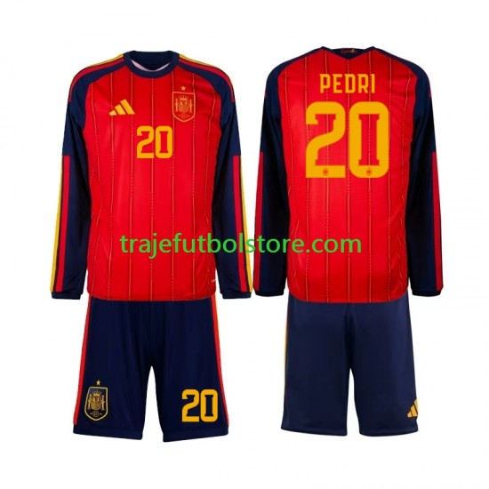 Camiseta 1ª España Pedri 20 Niño Copa Mundial 2026 ML