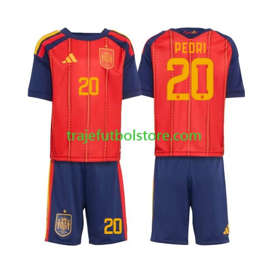 Camiseta 1ª España Pedri 20 Niño Copa Mundial 2026 Manga Corta