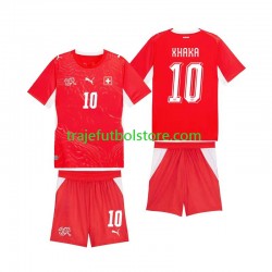 Camiseta 1ª Suiza Granit Xhaka 10 Niño Copa Mundial 2026 Manga Corta
