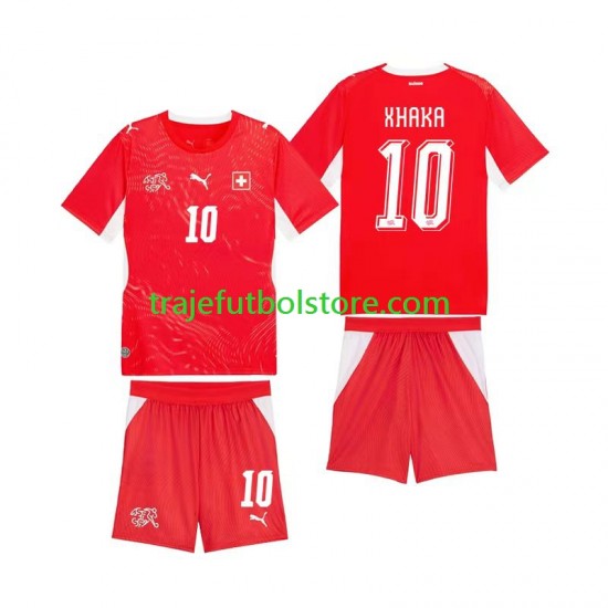 Camiseta 1ª Suiza Granit Xhaka 10 Niño Copa Mundial 2026 Manga Corta