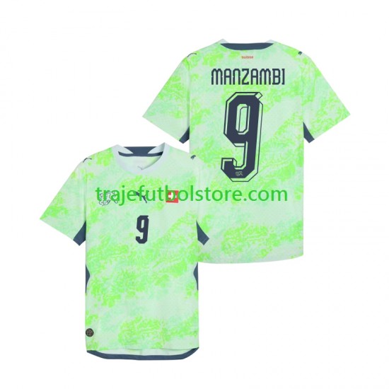 Camiseta 2ª Suiza Johan Manzambi 9 Hombre Copa Mundial 2026 Manga Corta