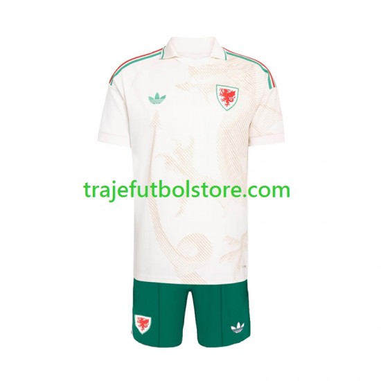 Camiseta 2ª Gales Niño Copa Mundial 2026 Manga Corta