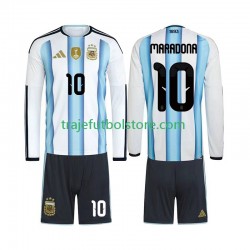 Camiseta 1ª Argentina Maradona 10 Niño Copa Mundial 2026 ML