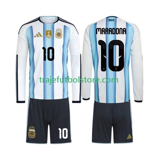 Camiseta 1ª Argentina Maradona 10 Niño Copa Mundial 2026 ML
