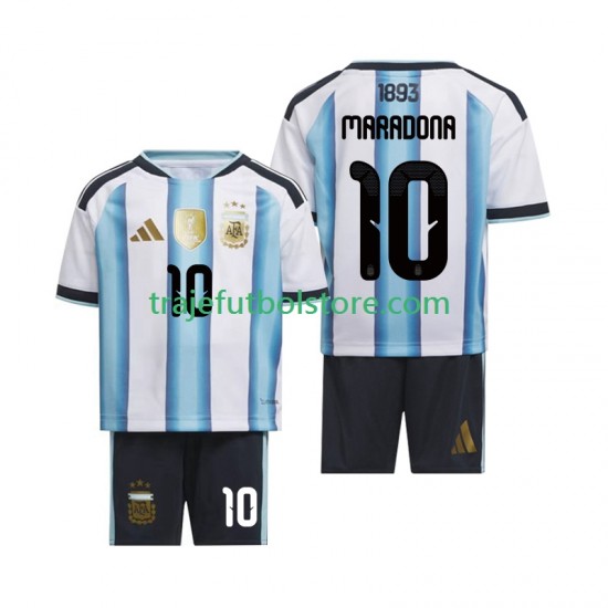 Camiseta 1ª Argentina Maradona 10 Niño Copa Mundial 2026 Manga Corta