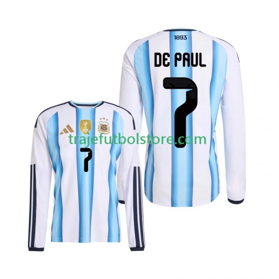 Camiseta 1ª Argentina Rodrigo De Paul 7 Hombre Copa Mundial 2026 ML