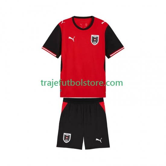 Camiseta 1ª Austria Niño Copa Mundial 2026 Manga Corta