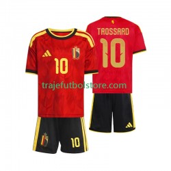 Camiseta 1ª Bélgica Leandro Trossard 10 Niño Copa Mundial 2026 Manga Corta