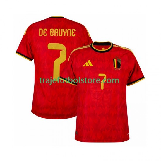 Camiseta 1ª Bélgica de bruyne 7 Hombre Copa Mundial 2026 Manga Corta