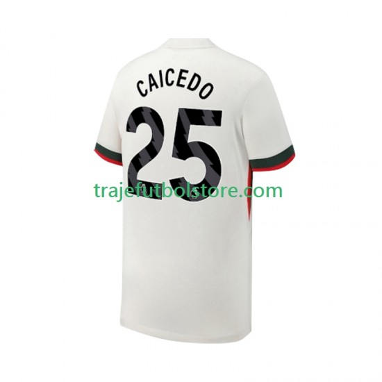Camiseta 2ª Chelsea Moises Caicedo 25 Hombre 2025-2026 Manga Corta