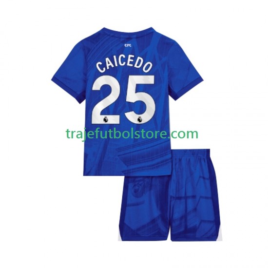 Camiseta 1ª Chelsea Moises Caicedo 25 Niño 2025-2026 Manga Corta