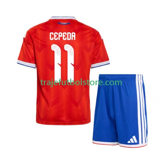 Camiseta 1ª Chile Lucas Cepeda 11 Niño 2026 Manga Corta