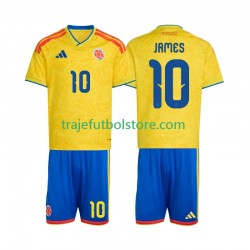 Camiseta 1ª Colombia James Rodriguez 10 Niño Copa Mundial 2026 Manga Corta