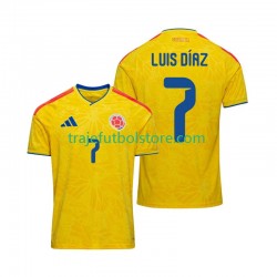 Camiseta 1ª Colombia Luis Diaz 7 Hombre Copa Mundial 2026 Manga Corta