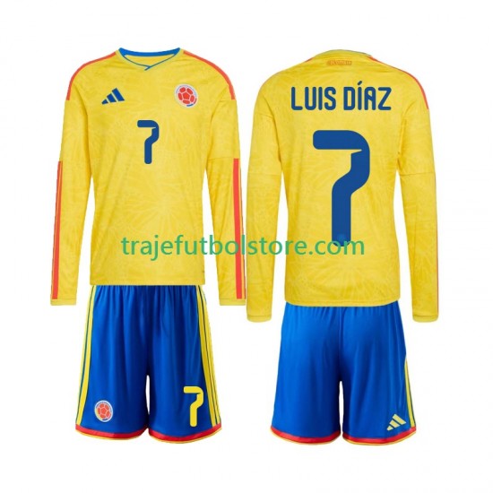 Camiseta 1ª Colombia Luis Diaz 7 Niño Copa Mundial 2026 ML