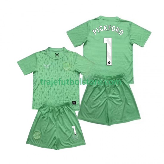 Camiseta 1ª Everton Pickford 1 Portero Niño 2025-2026 Manga Corta