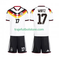 Camiseta 1ª Alemania Florian Wirtz 17 Niño Copa Mundial 2026 Manga Corta