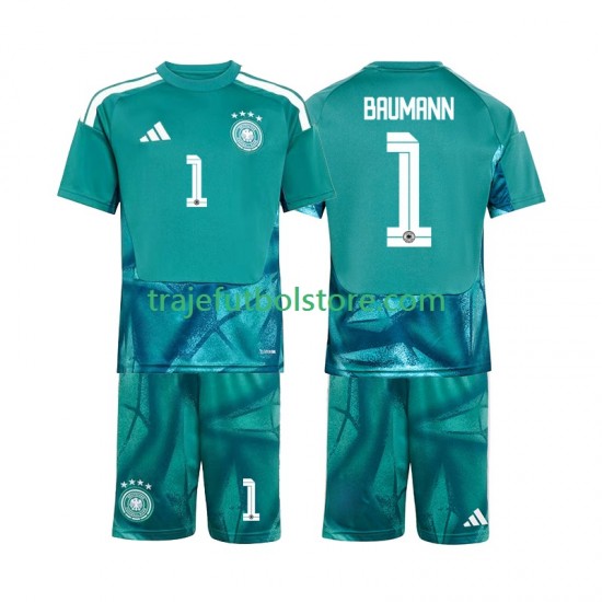 Camiseta 1ª Alemania Oliver Baumann 1 Portero Niño Copa Mundial 2026 Manga Corta