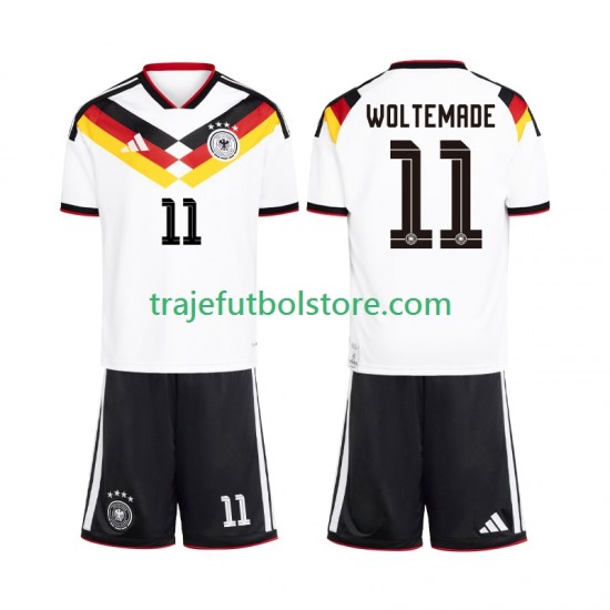 Camiseta 1ª Alemania Woltemade 11 Niño Copa Mundial 2026 Manga Corta