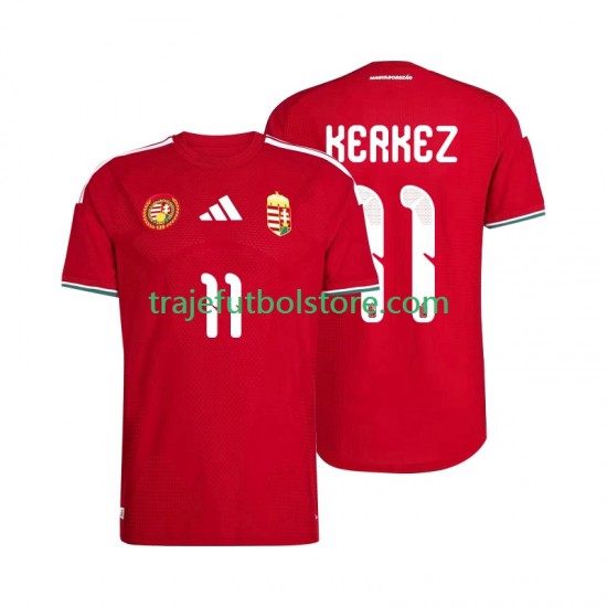 Camiseta 1ª Hungría Kerkez 11 Hombre Copa Mundial 2026 Manga Corta