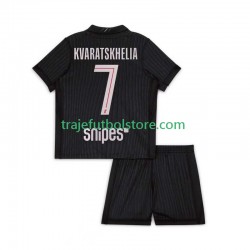Camiseta 4ª Paris Saint-Germain Khvicha Kvaratskhelia 7 Niño 2025-2026 Manga Corta