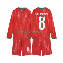 Camiseta 1ª Portugal Bruno Fernandes 8 Niño Copa Mundial 2026 ML
