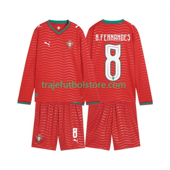 Camiseta 1ª Portugal Bruno Fernandes 8 Niño Copa Mundial 2026 ML