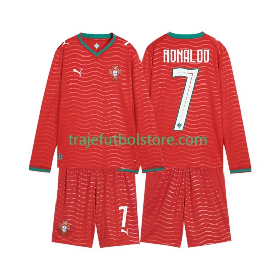 Camiseta 1ª Portugal Cristiano Ronaldo 7 Niño Copa Mundial 2026 ML