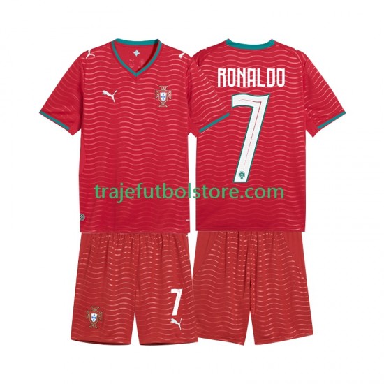 Camiseta 1ª Portugal Cristiano Ronaldo 7 Niño Copa Mundial 2026 Manga Corta