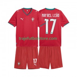Camiseta 1ª Portugal Rafael Leao 17 Niño Copa Mundial 2026 Manga Corta