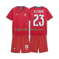 Camiseta 1ª Portugal Vitinha 23 Niño Copa Mundial 2026 Manga Corta