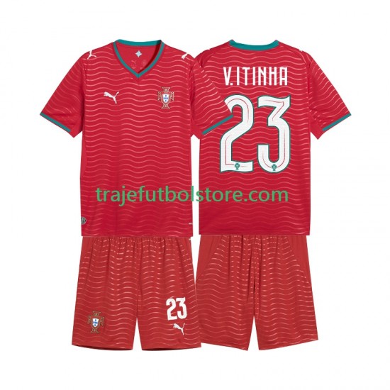 Camiseta 1ª Portugal Vitinha 23 Niño Copa Mundial 2026 Manga Corta