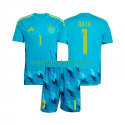 Camiseta 1ª España David Raya 1 Portero Niño Copa Mundial 2026 Manga Corta