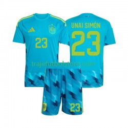 Camiseta 1ª España Unai Simon 23 Portero Niño Copa Mundial 2026 Manga Corta