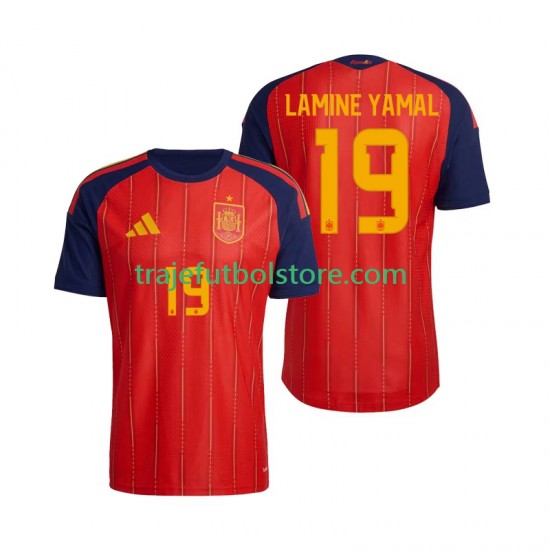 Camiseta 1ª España Lamine Yamal 19 Hombre Copa Mundial 2026 Manga Corta