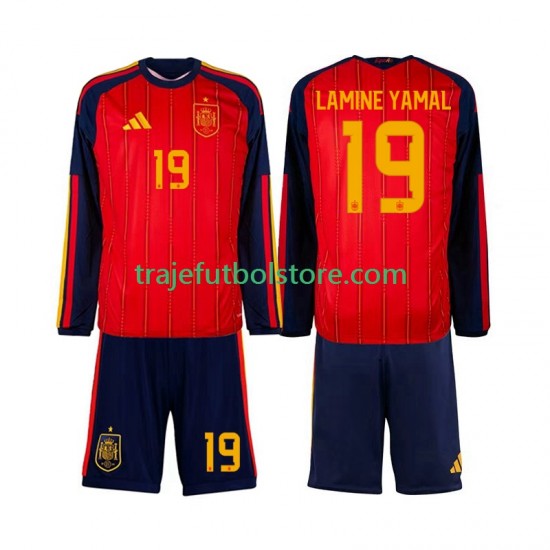 Camiseta 1ª España Lamine Yamal 19 Niño Copa Mundial 2026 ML