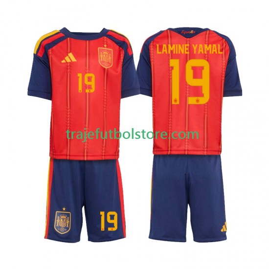 Camiseta 1ª España Lamine Yamal 19 Niño Copa Mundial 2026 Manga Corta