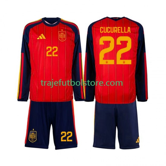 Camiseta 1ª España Marc Cucurella 22 Niño Copa Mundial 2026 ML