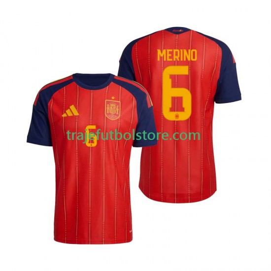 Camiseta 1ª España Mikel Merino 6 Hombre Copa Mundial 2026 Manga Corta