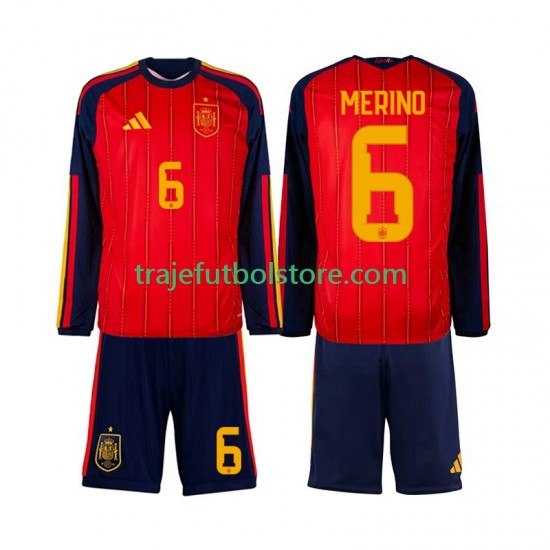 Camiseta 1ª España Mikel Merino 6 Niño Copa Mundial 2026 ML