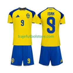 Camiseta 1ª Suecia Alexander Isak 9 Niño 2026 Manga Corta
