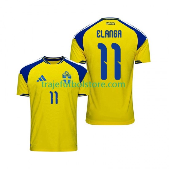 Camiseta 1ª Suecia Anthony Elanga 11 Hombre 2026 Manga Corta