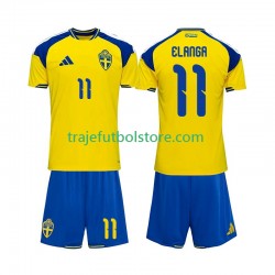 Camiseta 1ª Suecia Anthony Elanga 11 Niño 2026 Manga Corta