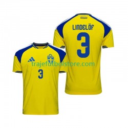 Camiseta 1ª Suecia Victor Lindelof 3 Hombre 2026 Manga Corta