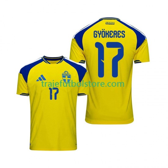 Camiseta 1ª Suecia Viktor Gyokeres 17 Hombre 2026 Manga Corta